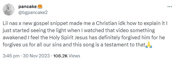 Lil Nas X enters his Christian era